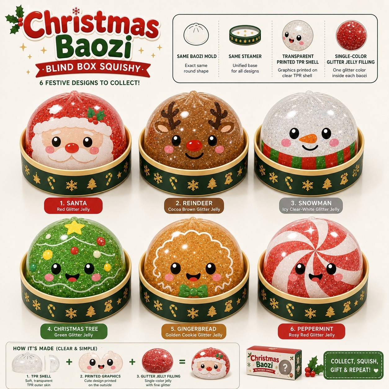 Christmas Themed Squishy Stress Relief Toy