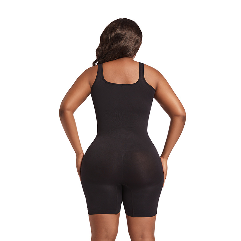 Plus Size Seamless Body Shaping Bodysuit with Wide Straps Tummy Control and Butt Lift