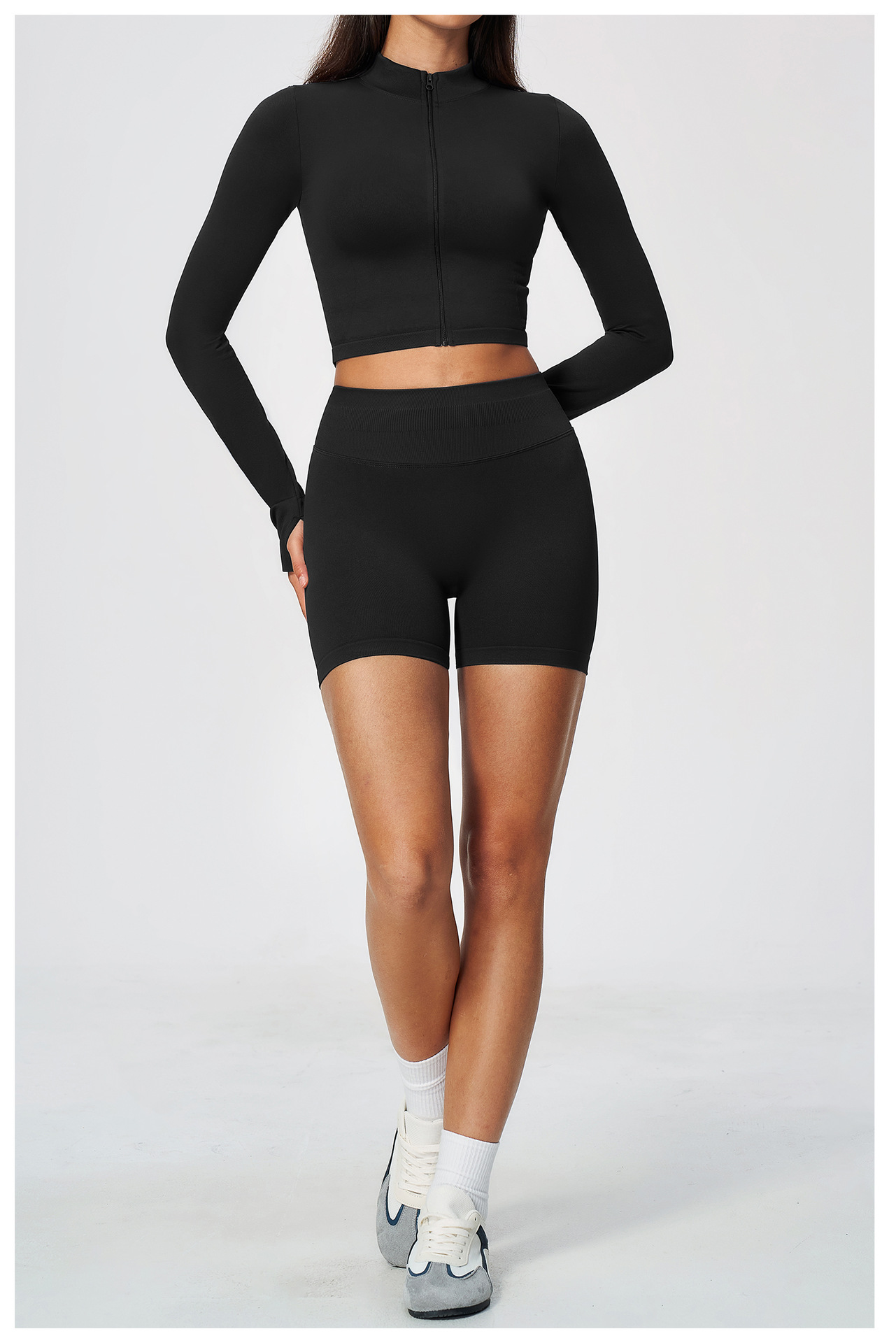 Women's Two-Piece Yoga Set Quick-Dry Sleeveless Jacket and Shorts