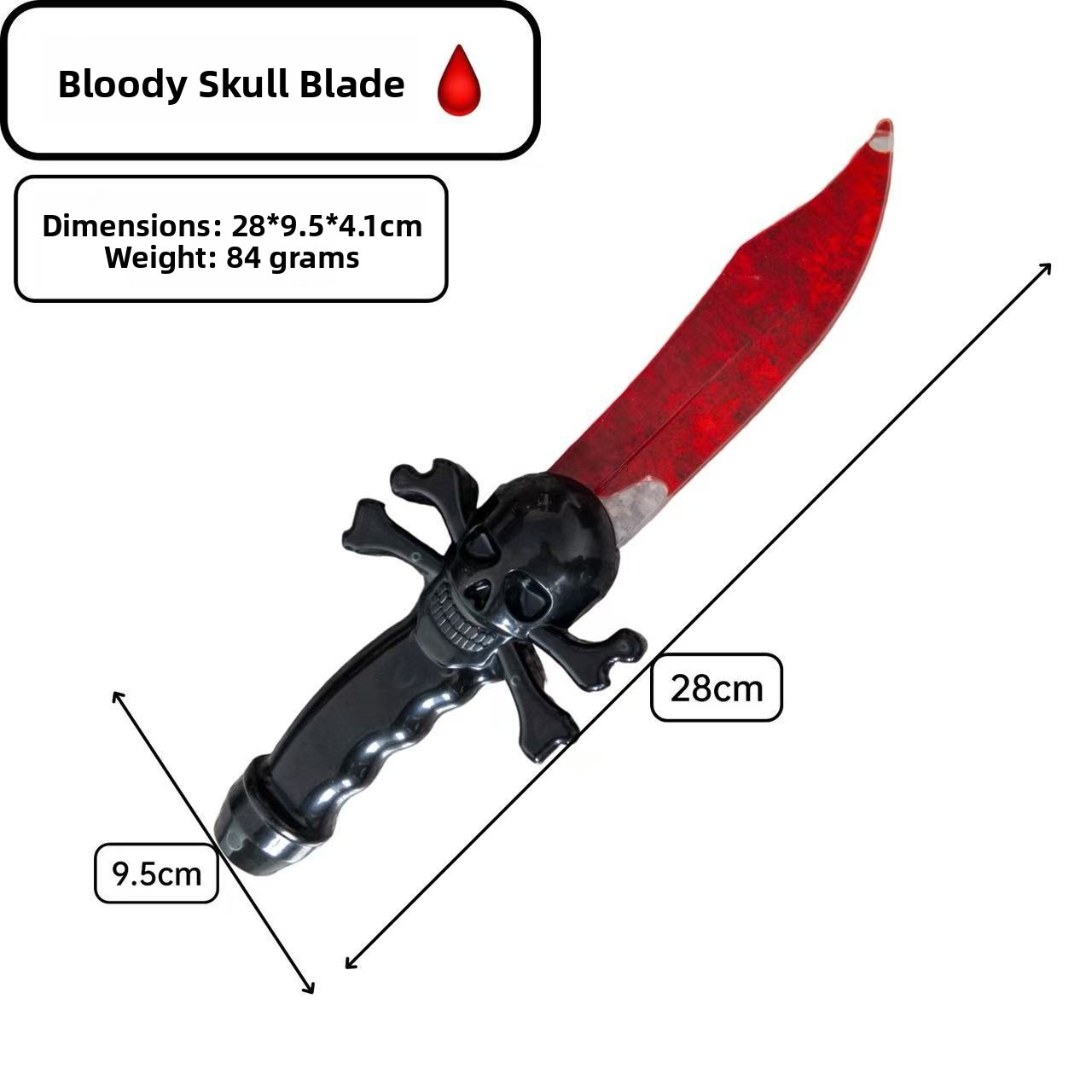 Halloween Simulation Bleeding Knife Prop Horror Fake Blood Zombie Makeup Toy