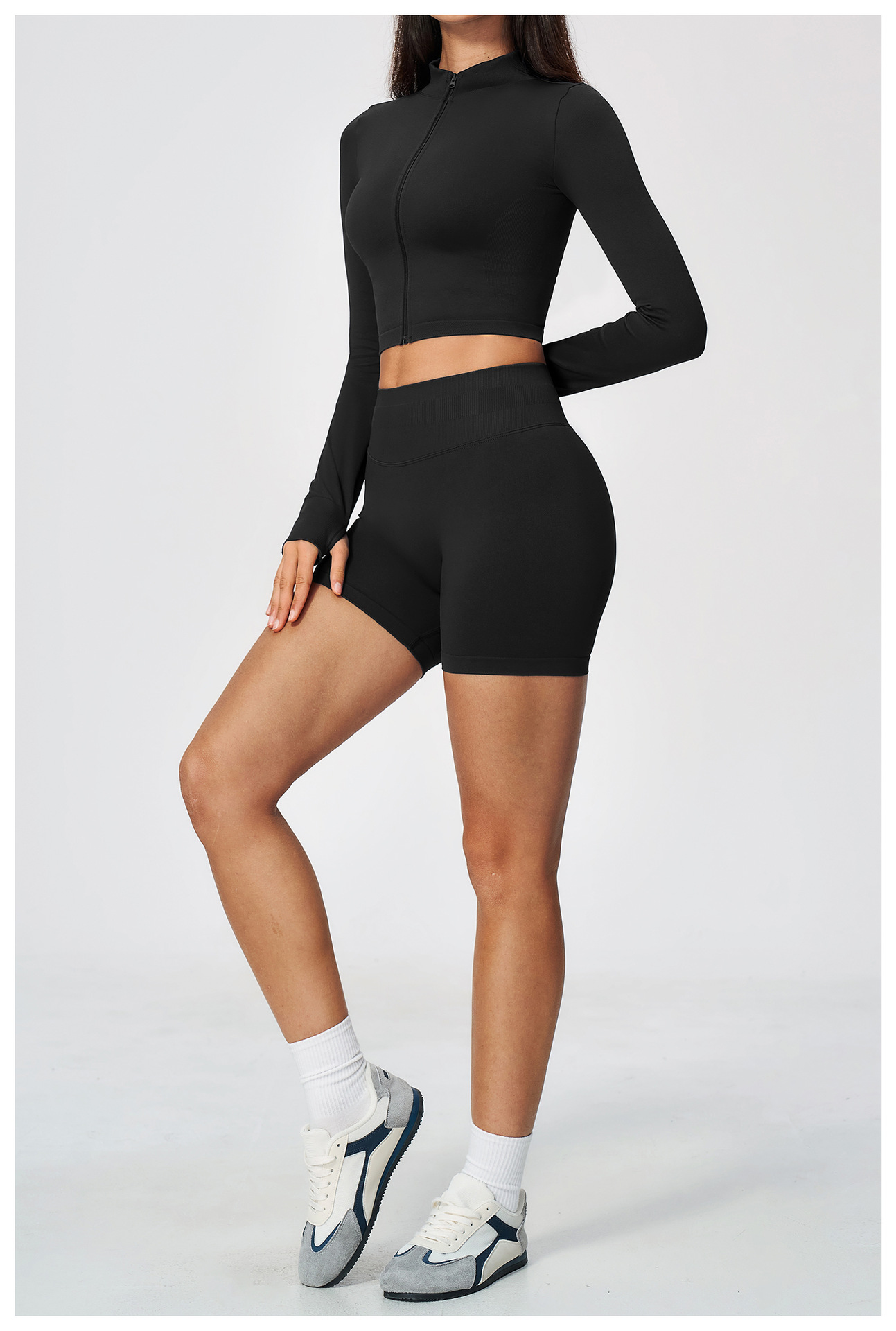 Women's Two-Piece Yoga Set Quick-Dry Sleeveless Jacket and Shorts