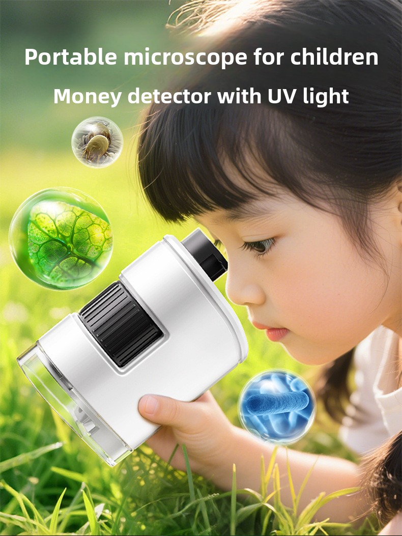 Portable Kids Microscope Science Kit with Phone Clip