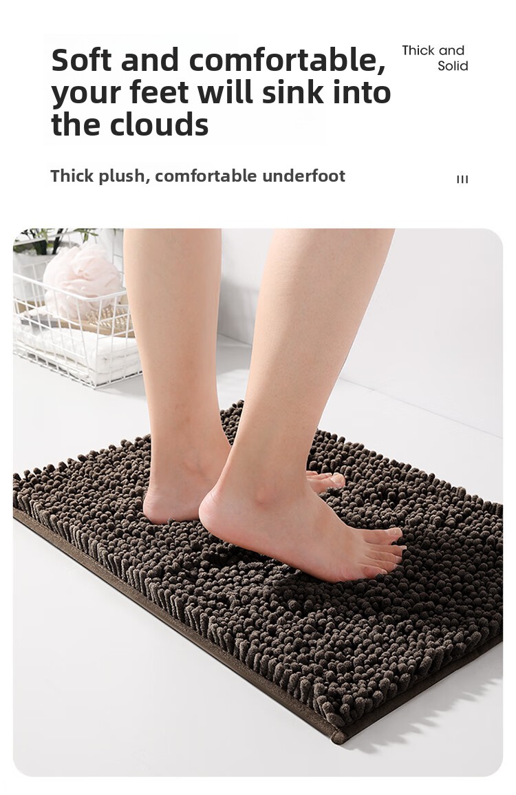 Super Absorbent Chenille Pet Mat Thickened Quick-Drying Non-Slip Dog Mat
