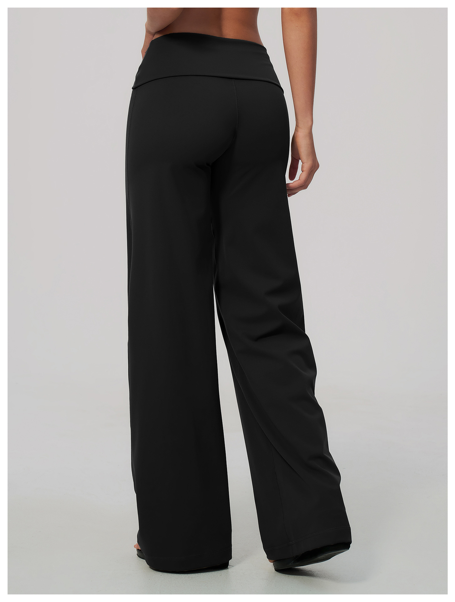 Women's Brushed Fold-Over Waist Wide-Leg Pants