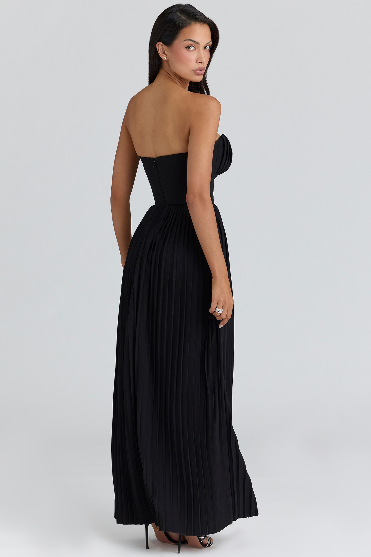Off-Shoulder Backless Ruched High-Waist Long Dress