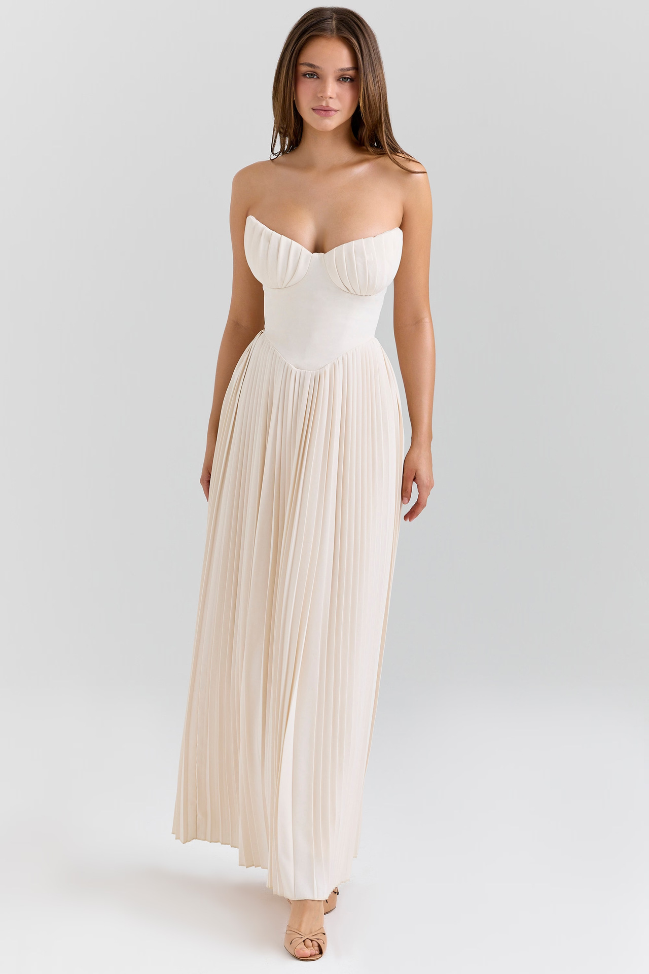 Off-Shoulder Backless Ruched High-Waist Long Dress