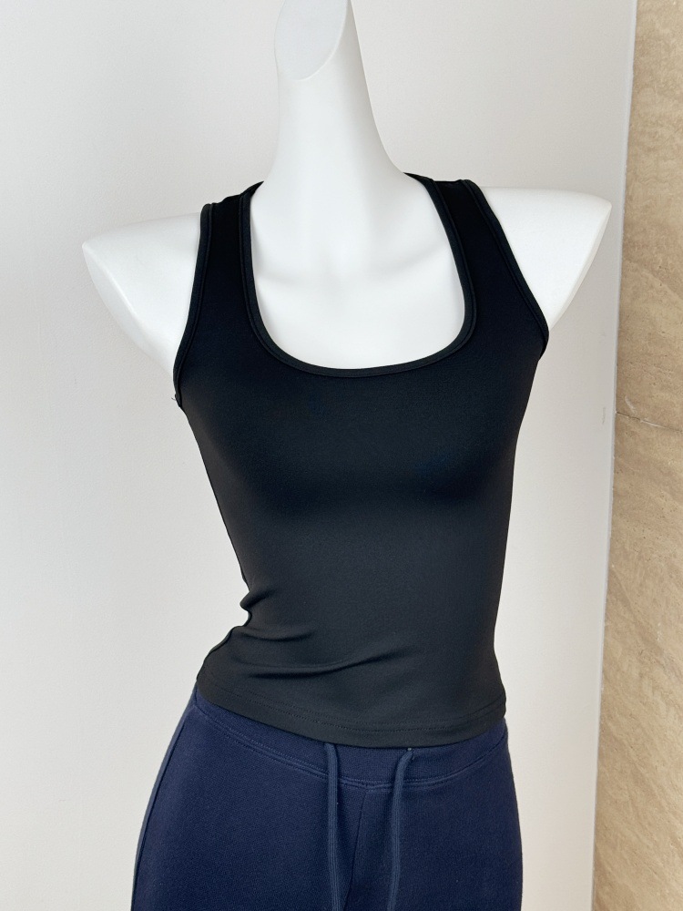 Women's Solid Color Slim Fit Racerback Tank Top