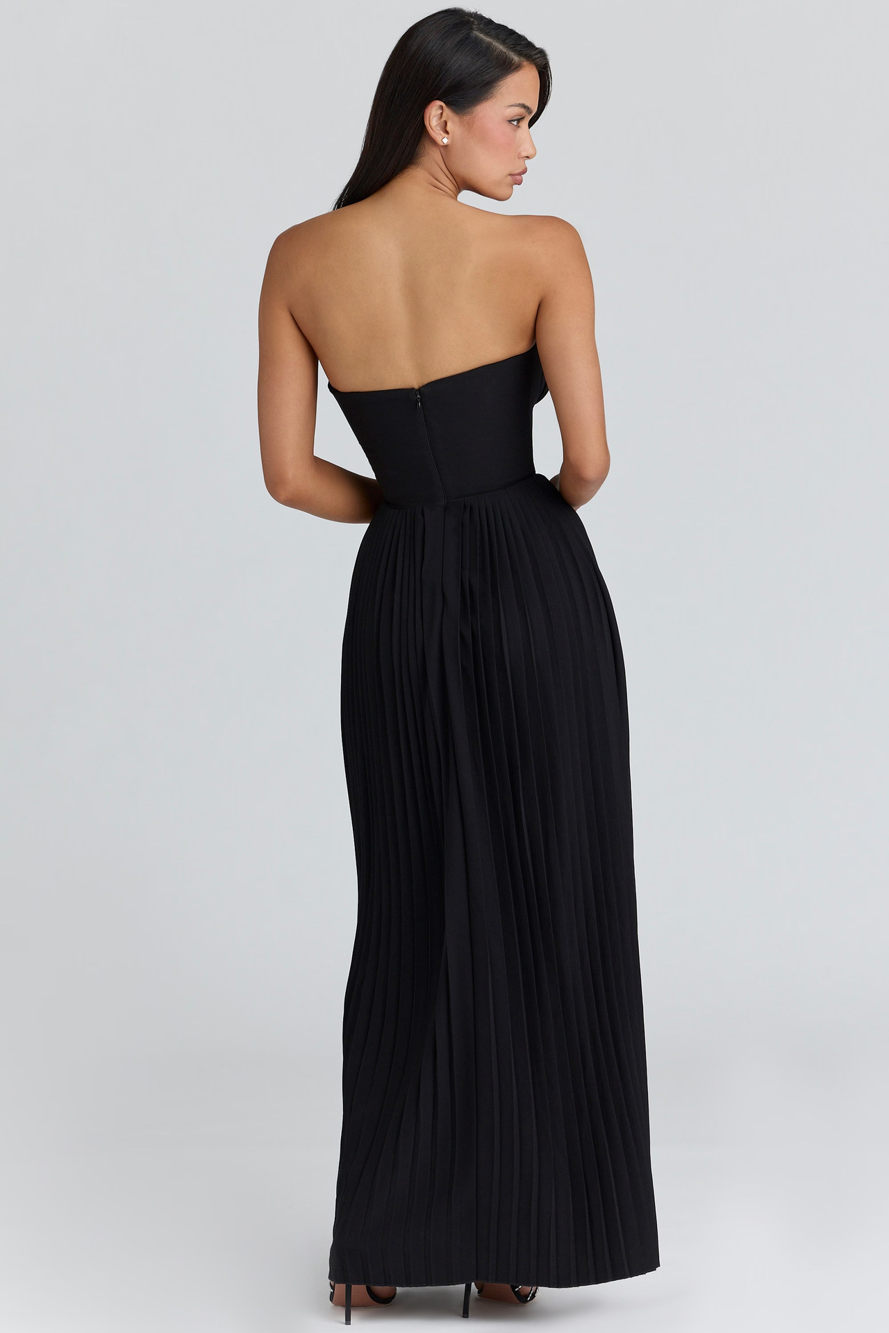 Off-Shoulder Backless Ruched High-Waist Long Dress