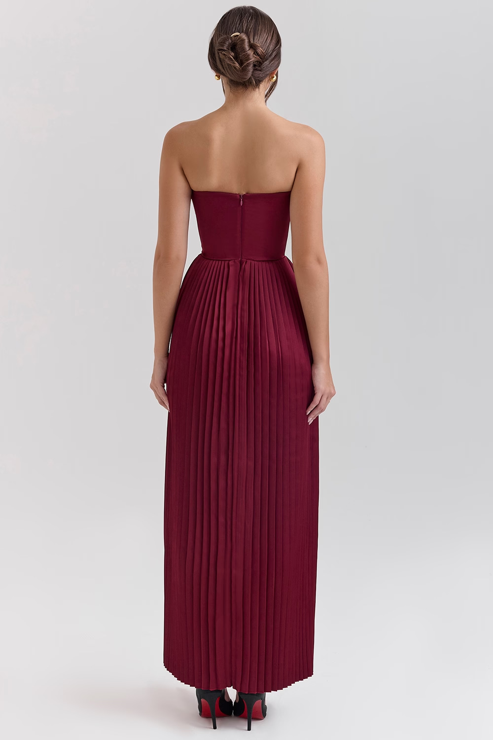 Off-Shoulder Backless Ruched High-Waist Long Dress