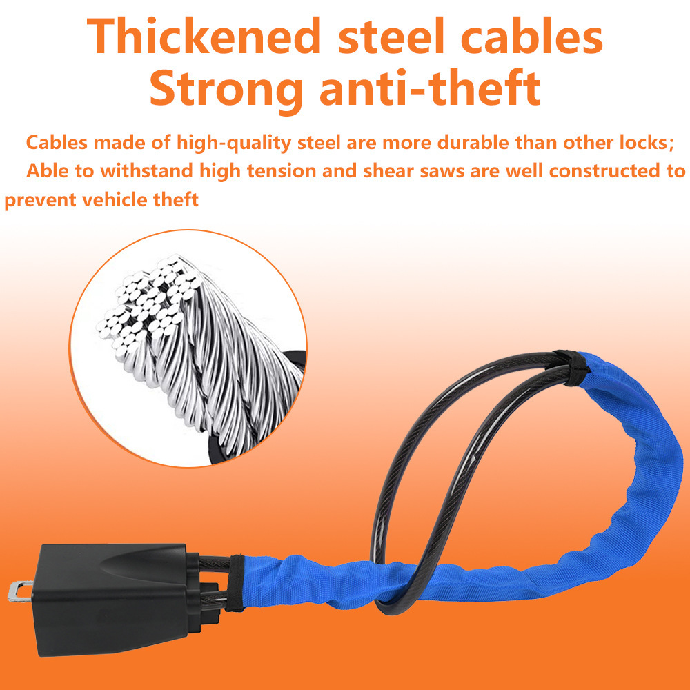 Retractable Car Steering Wheel Anti-Theft Cable Lock with Buckle