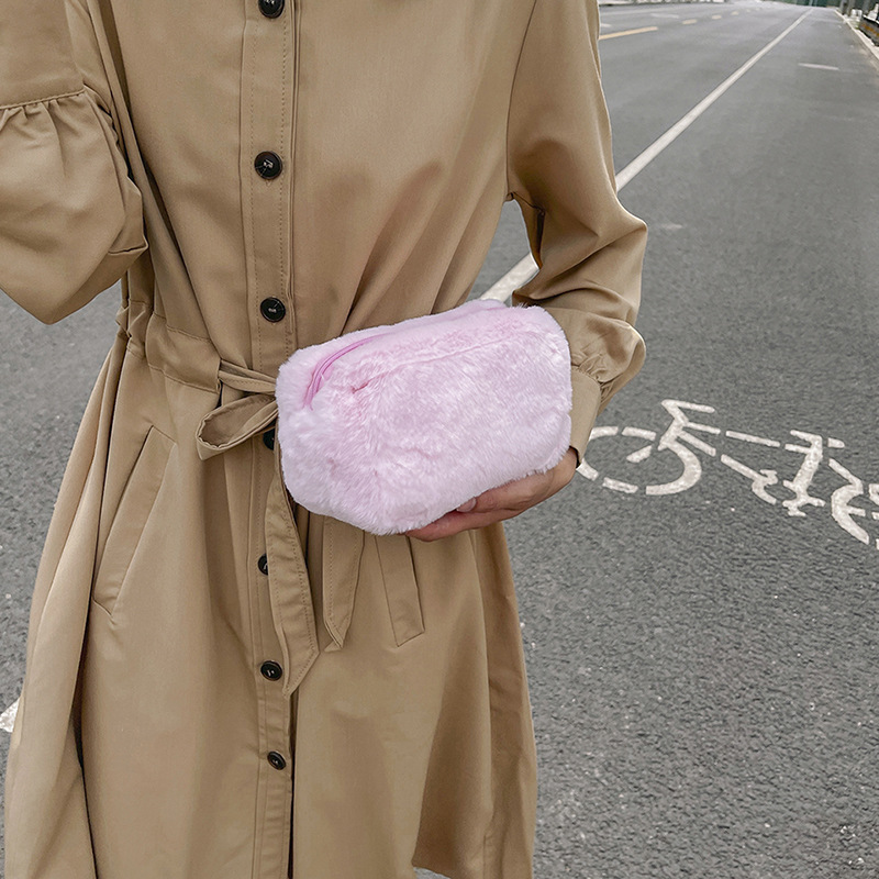 Large Capacity Soft Plush Cosmetic Storage Bag
