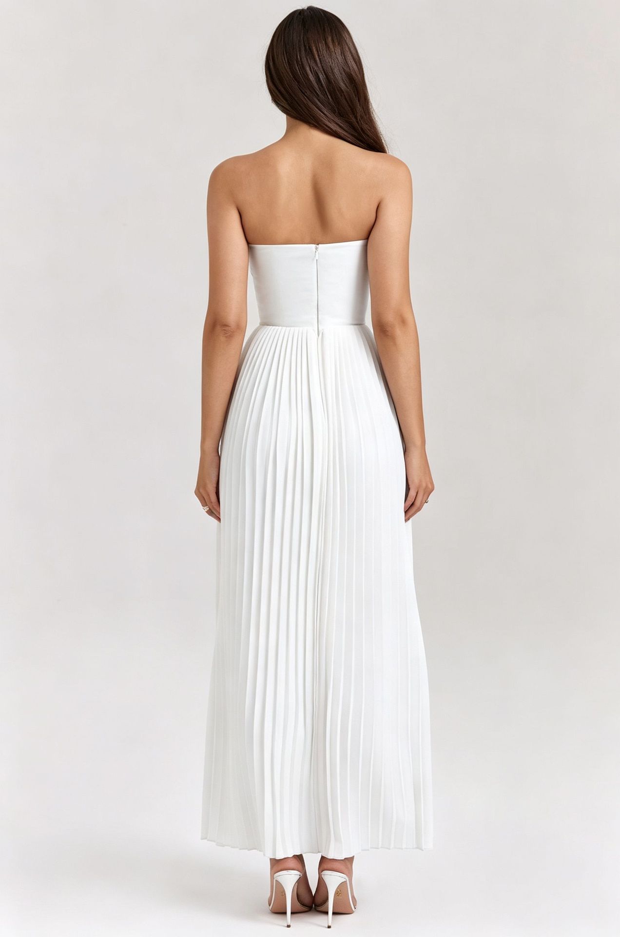 Off-Shoulder Backless Ruched High-Waist Long Dress