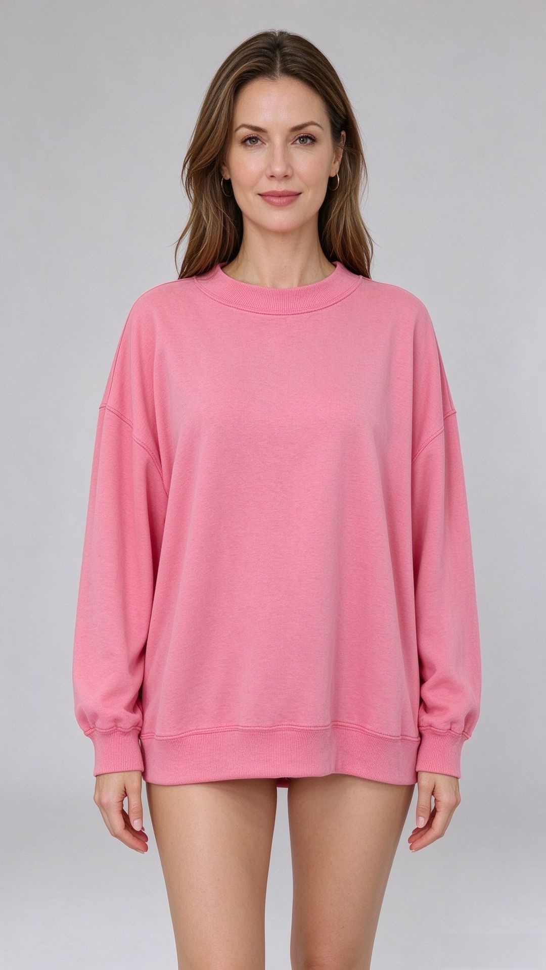 Women's Casual Knit Round Neck Long Sleeve Loose Pullover