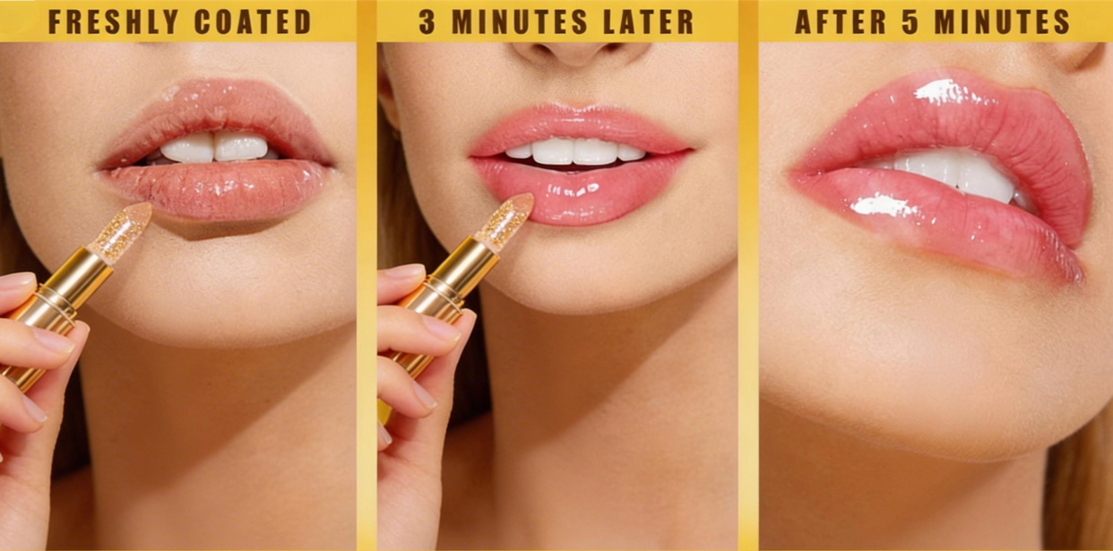 Gold foil thermochromic lipstick