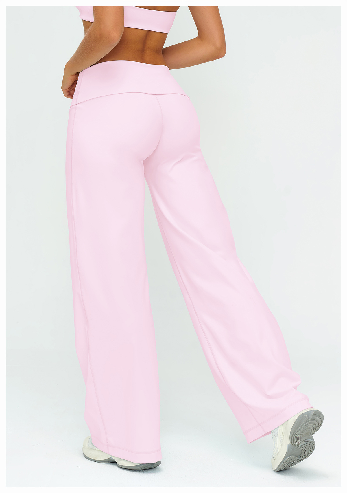 Women's Brushed Fold-Over Waist Wide-Leg Pants