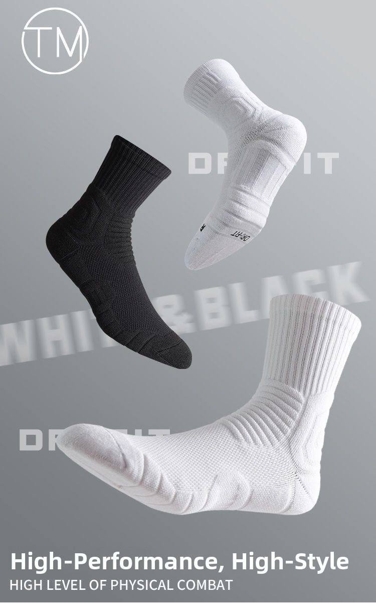 Extra Thick High Tube Mens Terry Cushioned Anti Slip Sports Socks