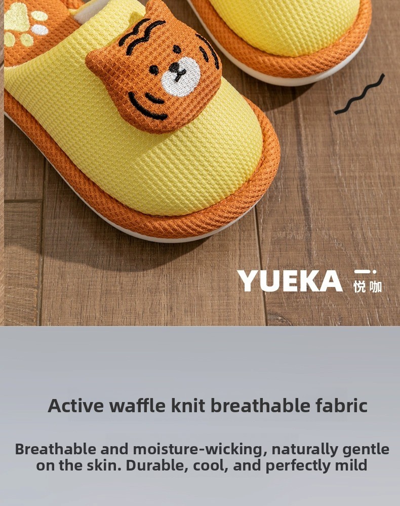 Cute Animal Plush Cotton Slippers Non-Slip Warm Indoor Home Slippers for Kids Unisex