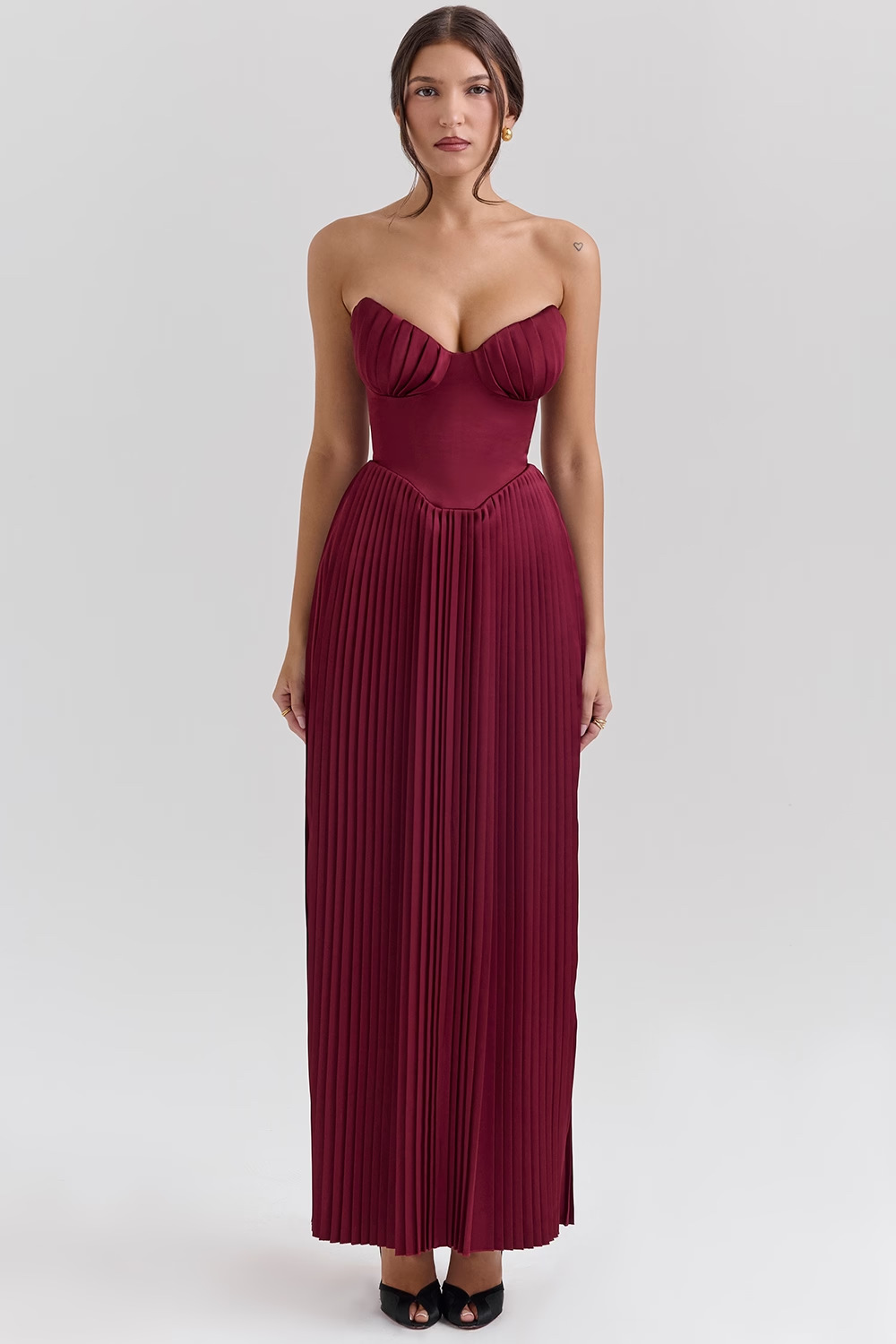 Off-Shoulder Backless Ruched High-Waist Long Dress