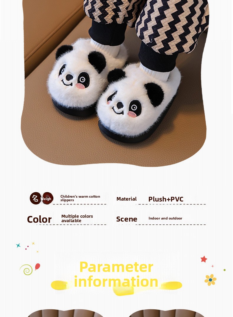 Cartoon Plush Cotton Slippers
