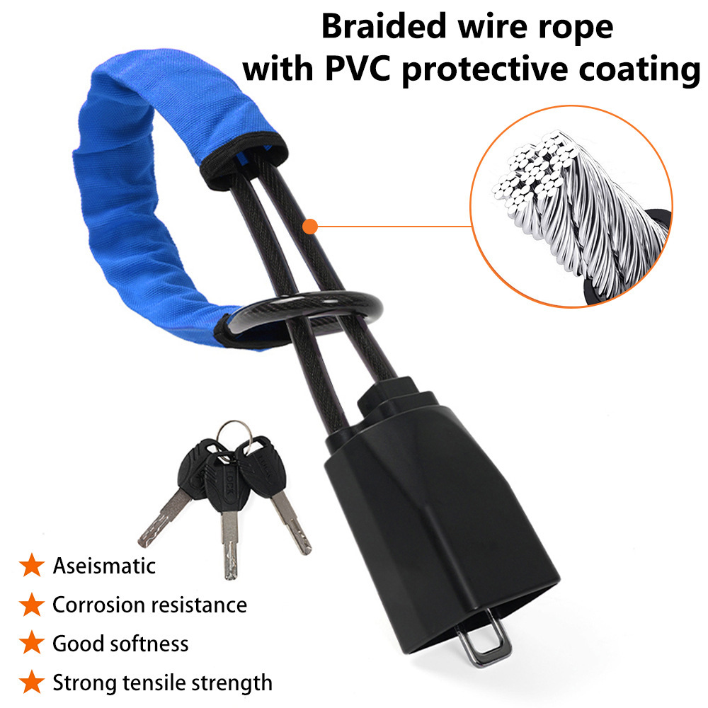 Retractable Car Steering Wheel Anti-Theft Cable Lock with Buckle