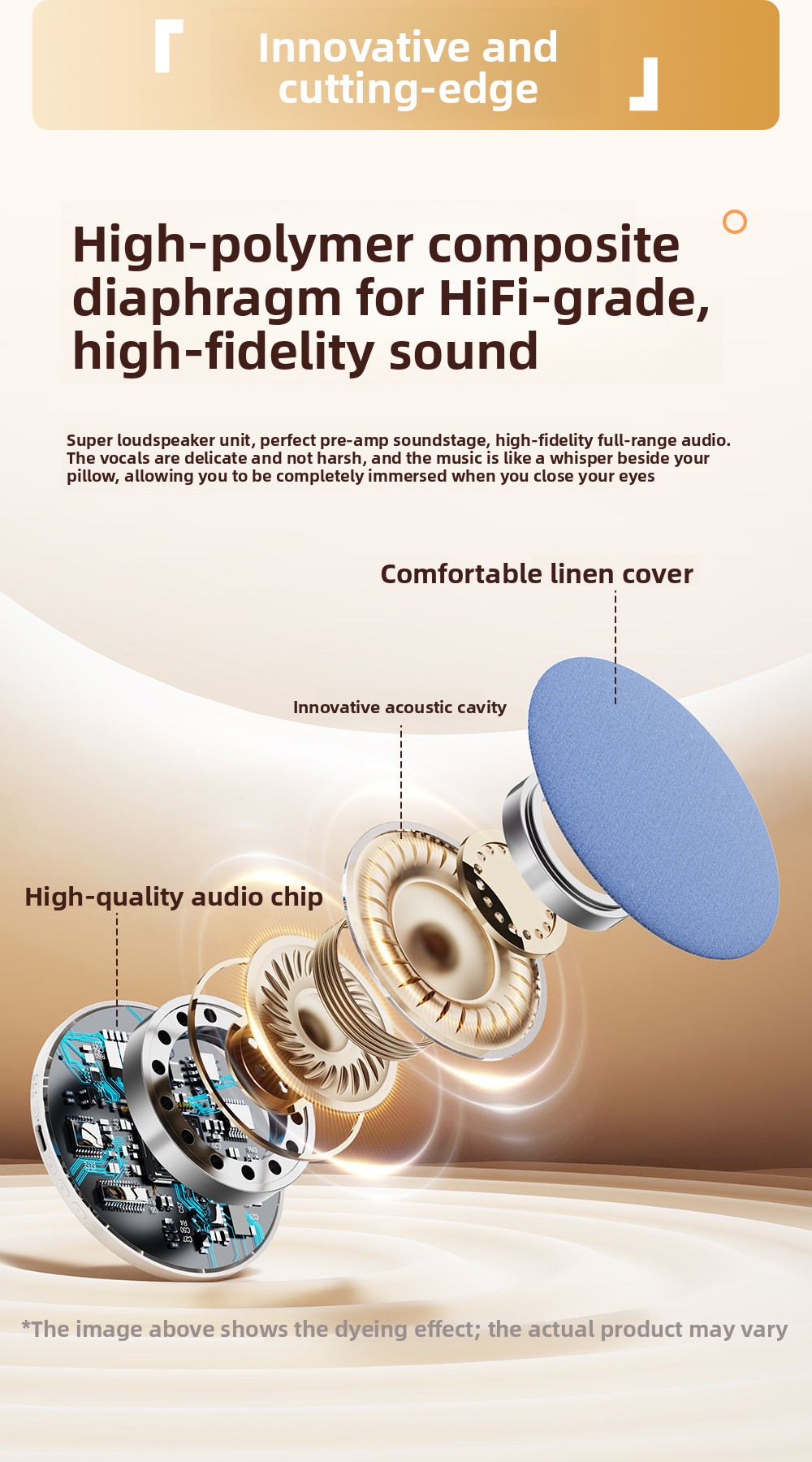 Bluetooth Pillow Speaker with HIFI Sound and Sleep White Noise
