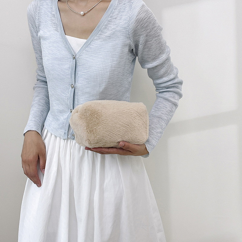 Large Capacity Soft Plush Cosmetic Storage Bag