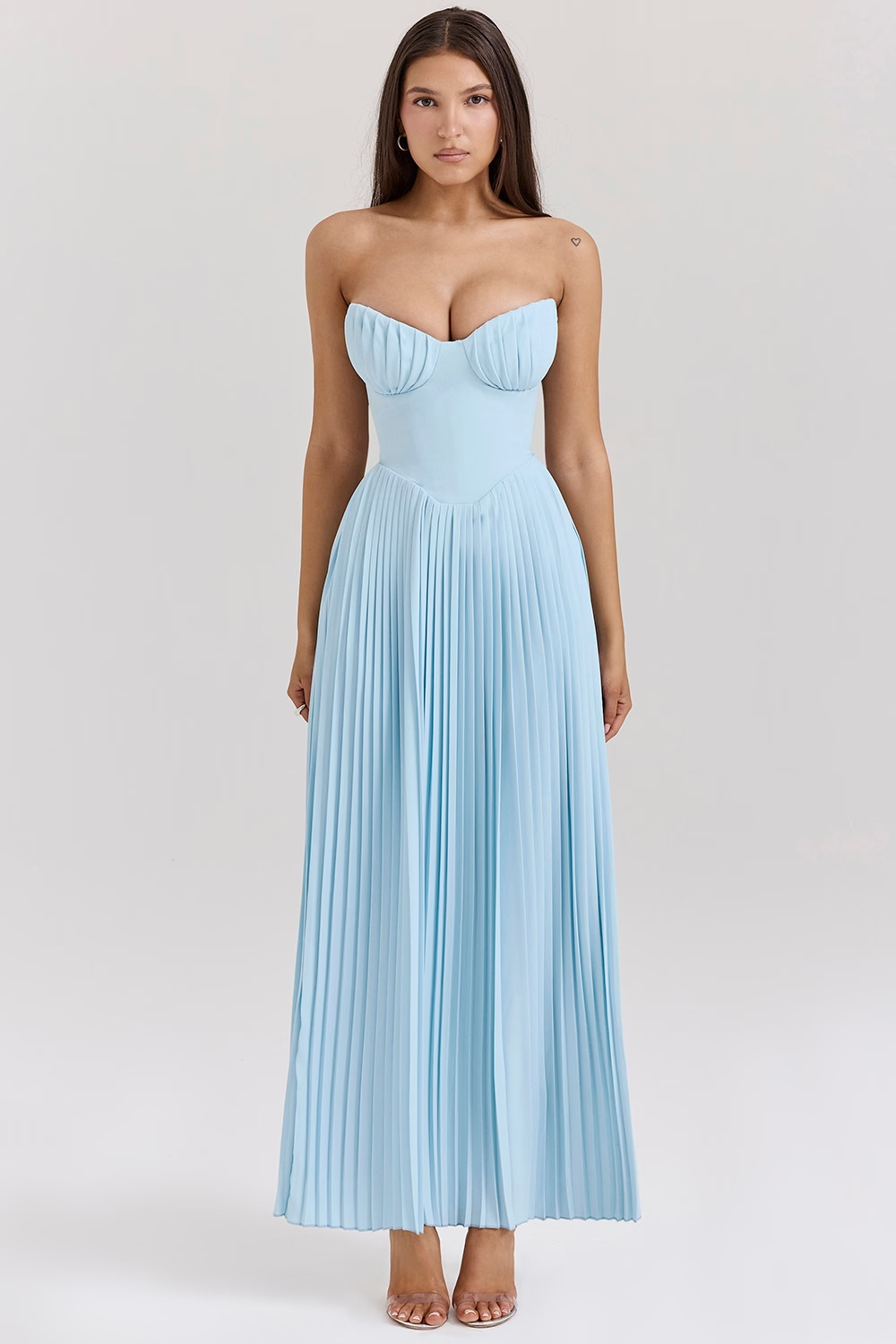 Off-Shoulder Backless Ruched High-Waist Long Dress