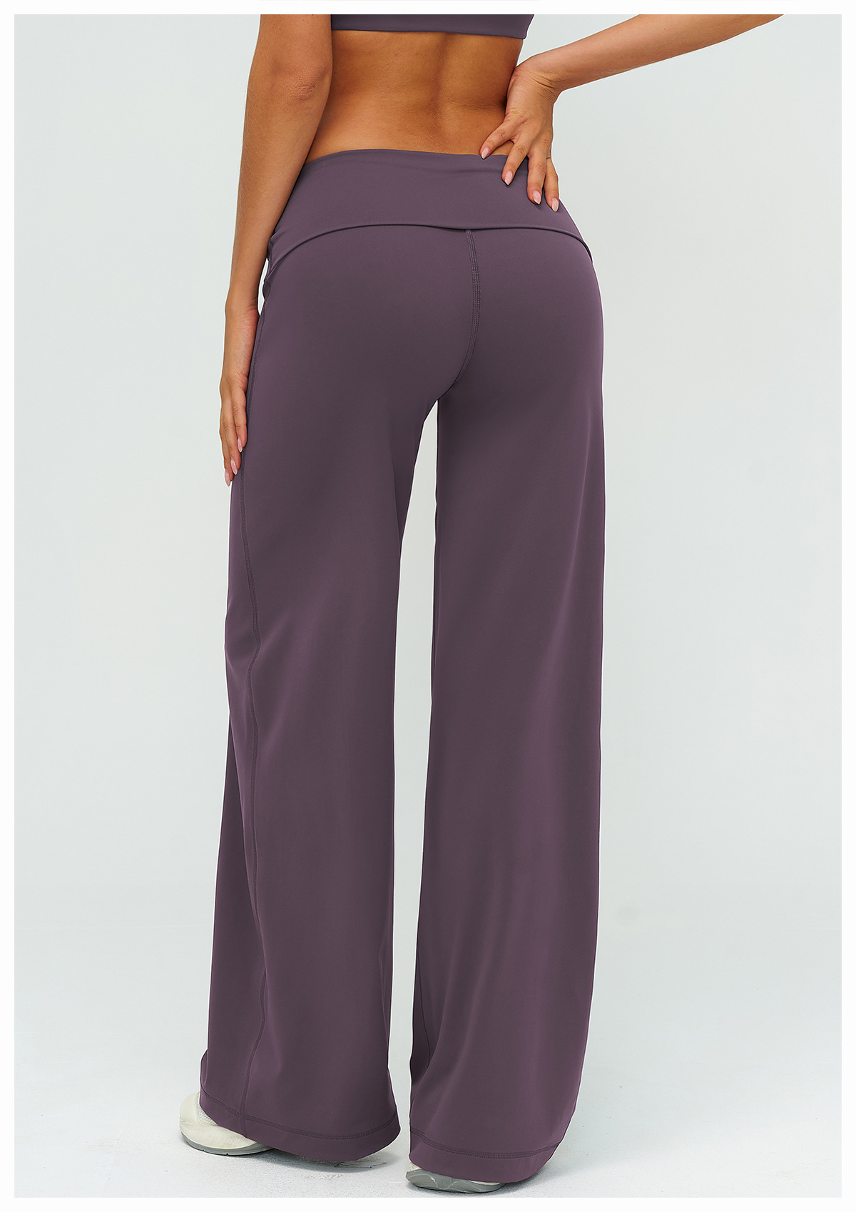 Women's Brushed Fold-Over Waist Wide-Leg Pants