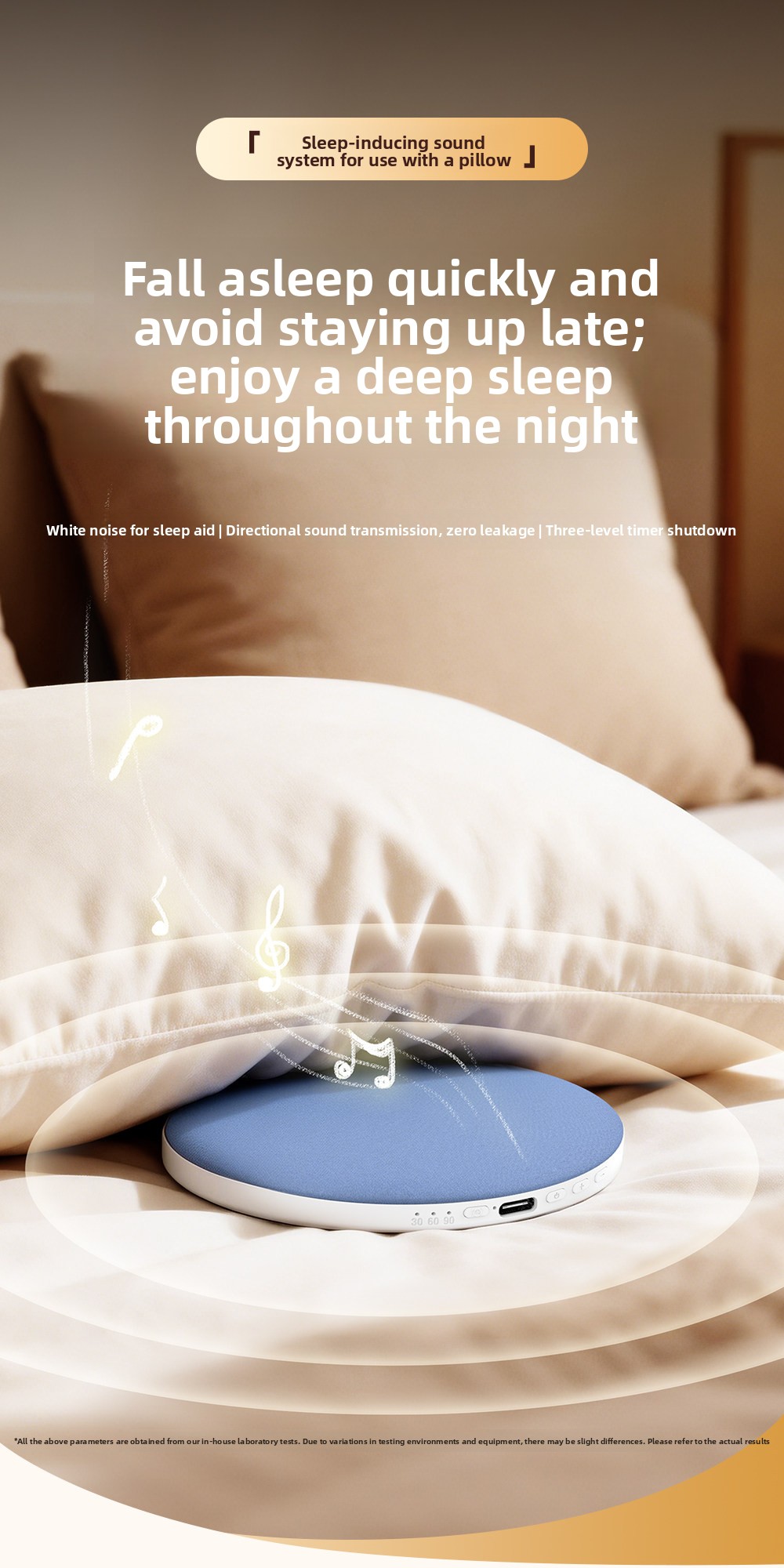 Bluetooth Pillow Speaker with HIFI Sound and Sleep White Noise