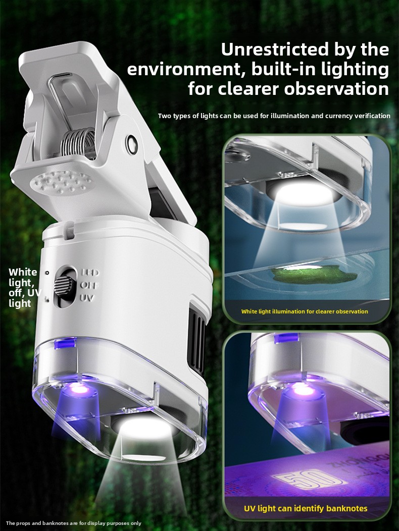 Portable Kids Microscope Science Kit with Phone Clip