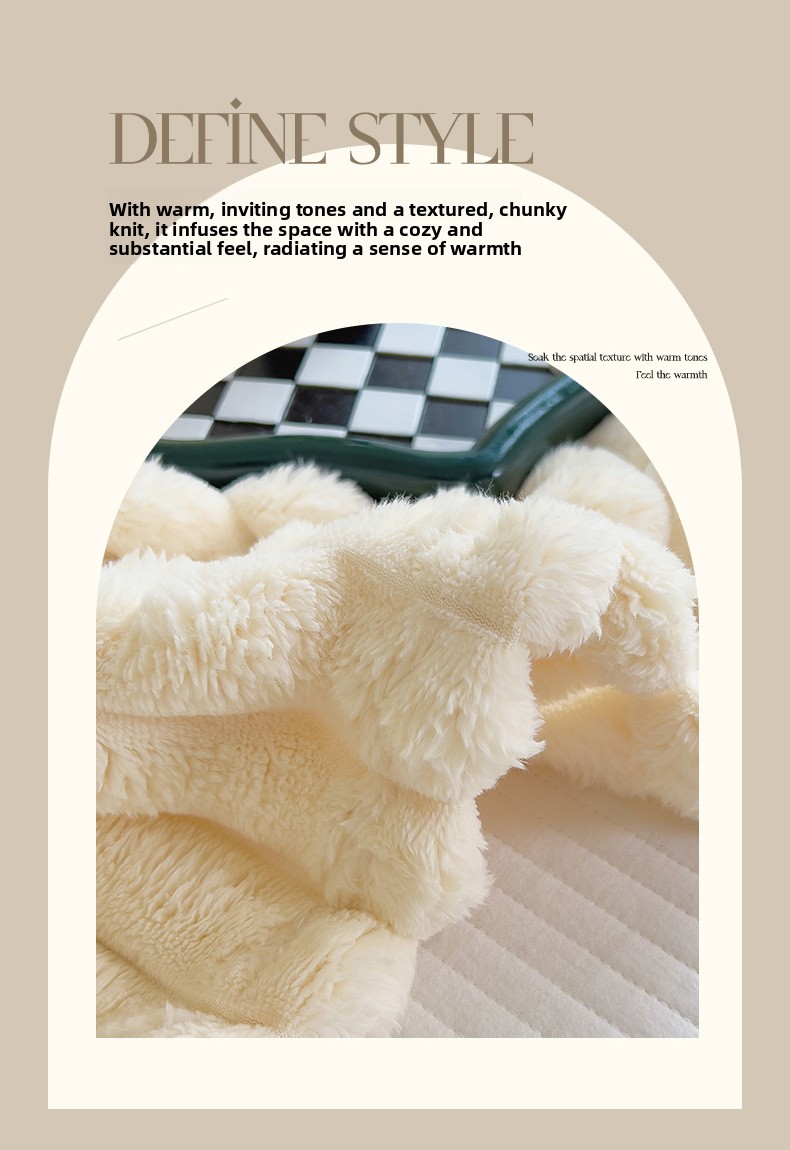 Double-Sided Faux Rabbit Fur Plush Blanket, Solid Color