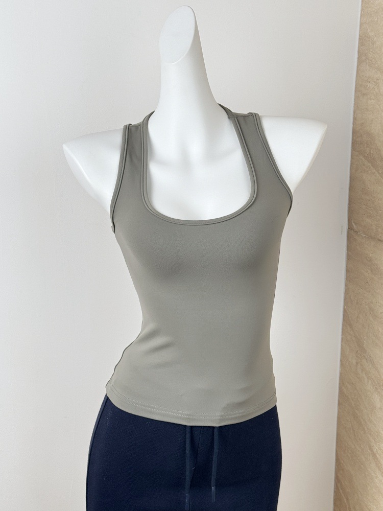 Women's Solid Color Slim Fit Racerback Tank Top