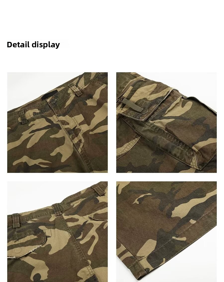 Men's Vintage Camo Print Straight Leg Casual Pants