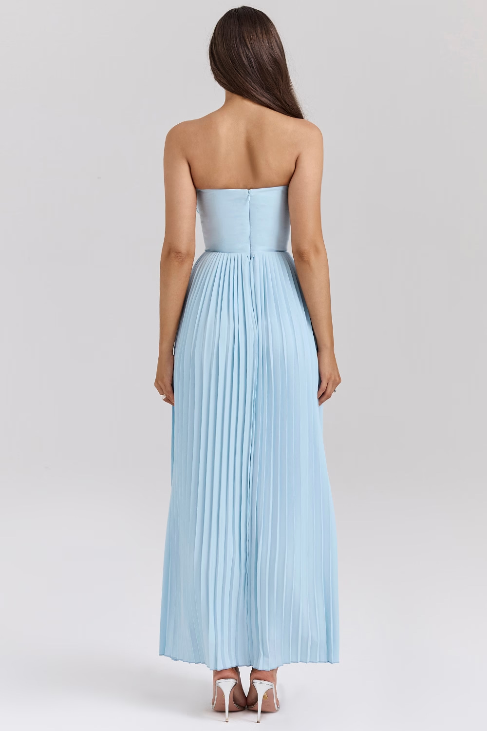 Off-Shoulder Backless Ruched High-Waist Long Dress