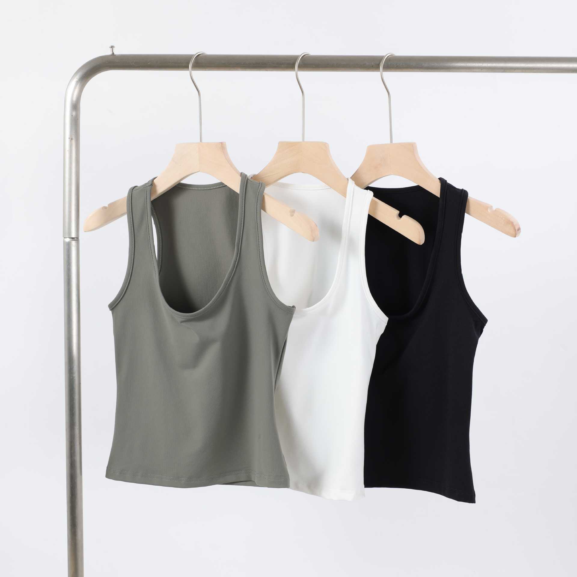 Women's Solid Color Slim Fit Racerback Tank Top