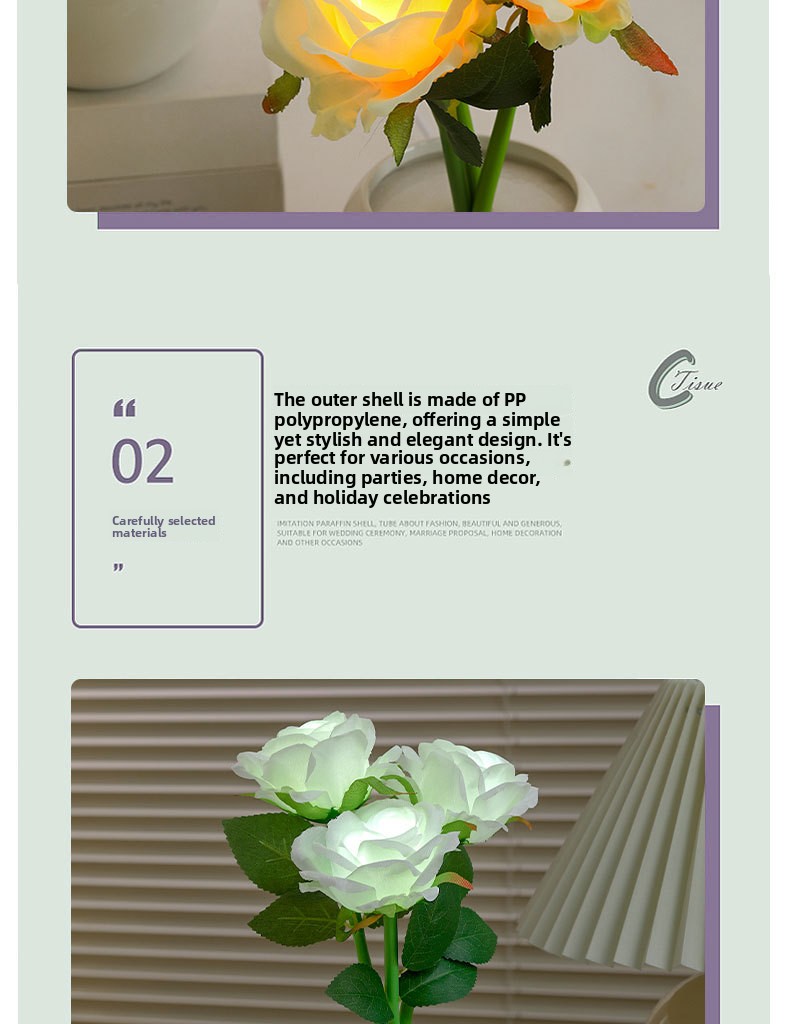 Ceramic Plug-In Artificial Flower Night Light