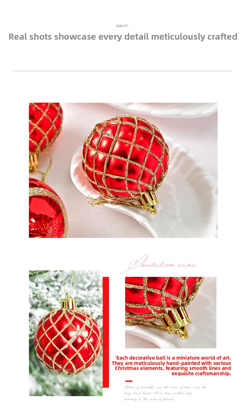 Christmas Hot Exquisite Hand-painted Glitter Sequins Christmas Ball suit Electroplated Shaped Painted Christmas Ball Pendant