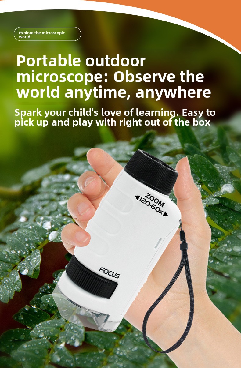 Portable Kids Microscope Science Kit with Phone Clip