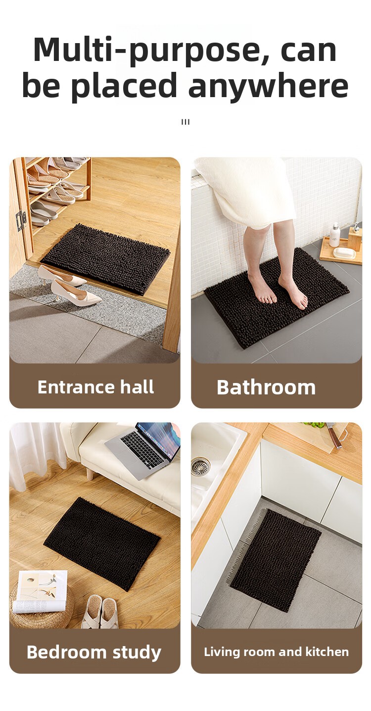 Super Absorbent Chenille Pet Mat Thickened Quick-Drying Non-Slip Dog Mat