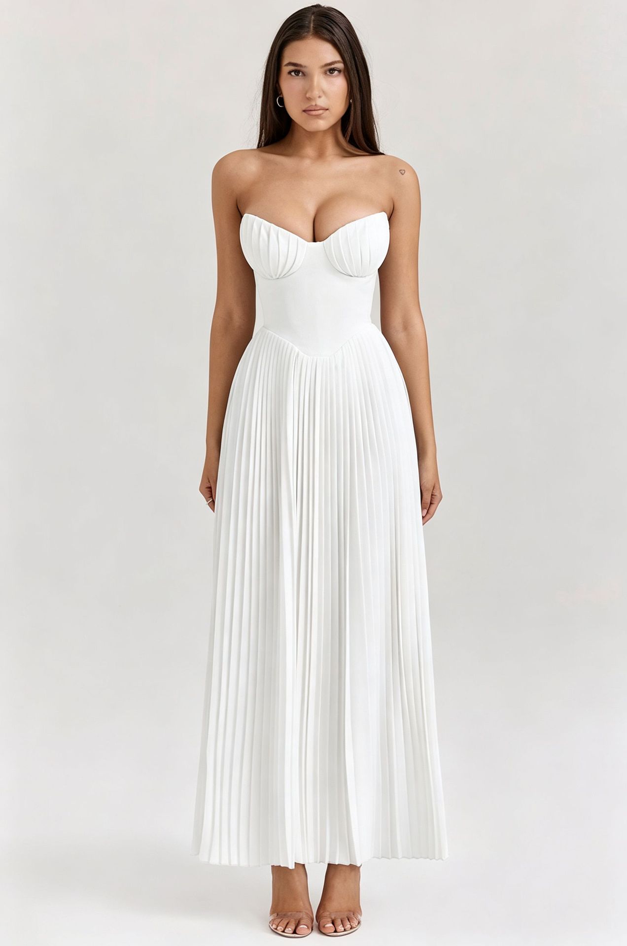 Off-Shoulder Backless Ruched High-Waist Long Dress