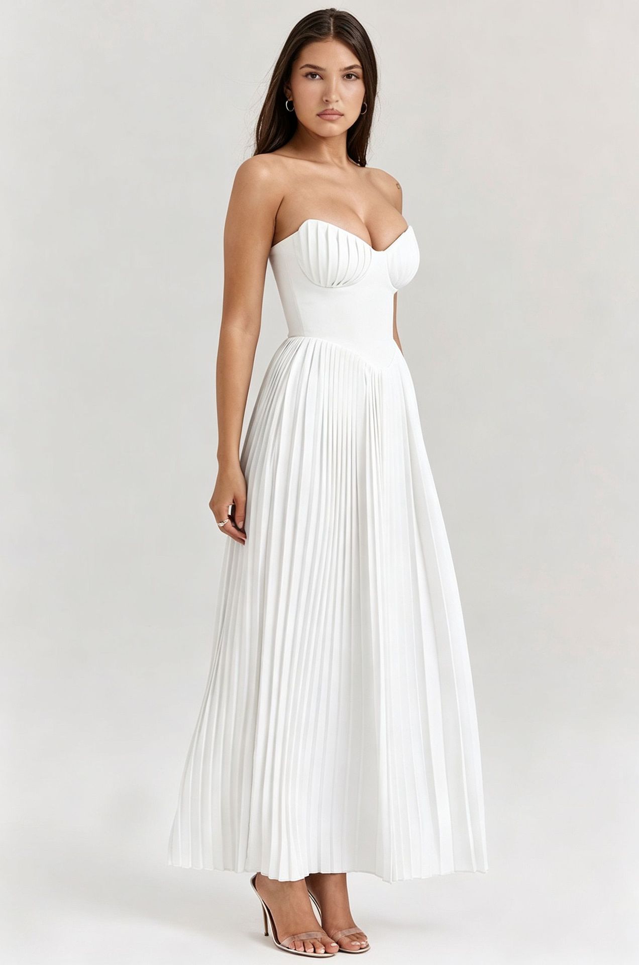 Off-Shoulder Backless Ruched High-Waist Long Dress