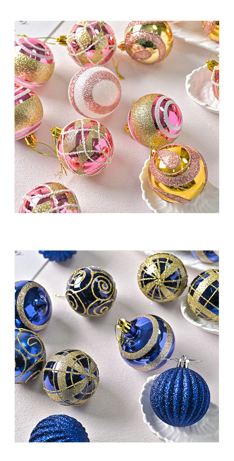 Christmas Hot Exquisite Hand-painted Glitter Sequins Christmas Ball suit Electroplated Shaped Painted Christmas Ball Pendant