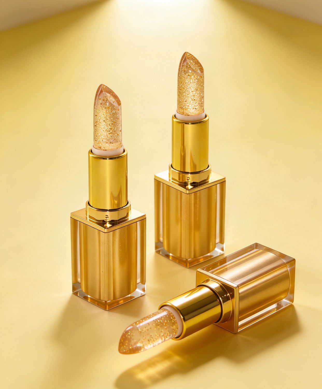 Gold foil thermochromic lipstick