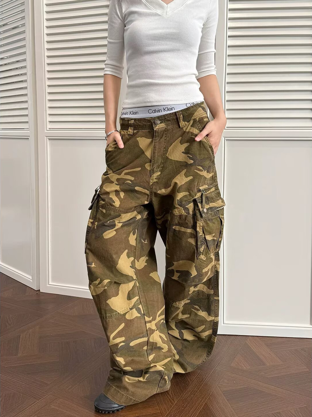 Men's Vintage Camo Print Straight Leg Casual Pants