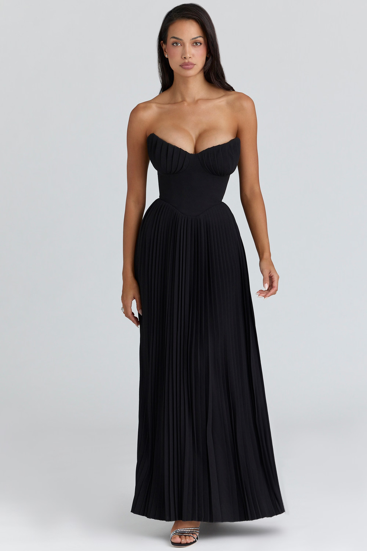 Off-Shoulder Backless Ruched High-Waist Long Dress