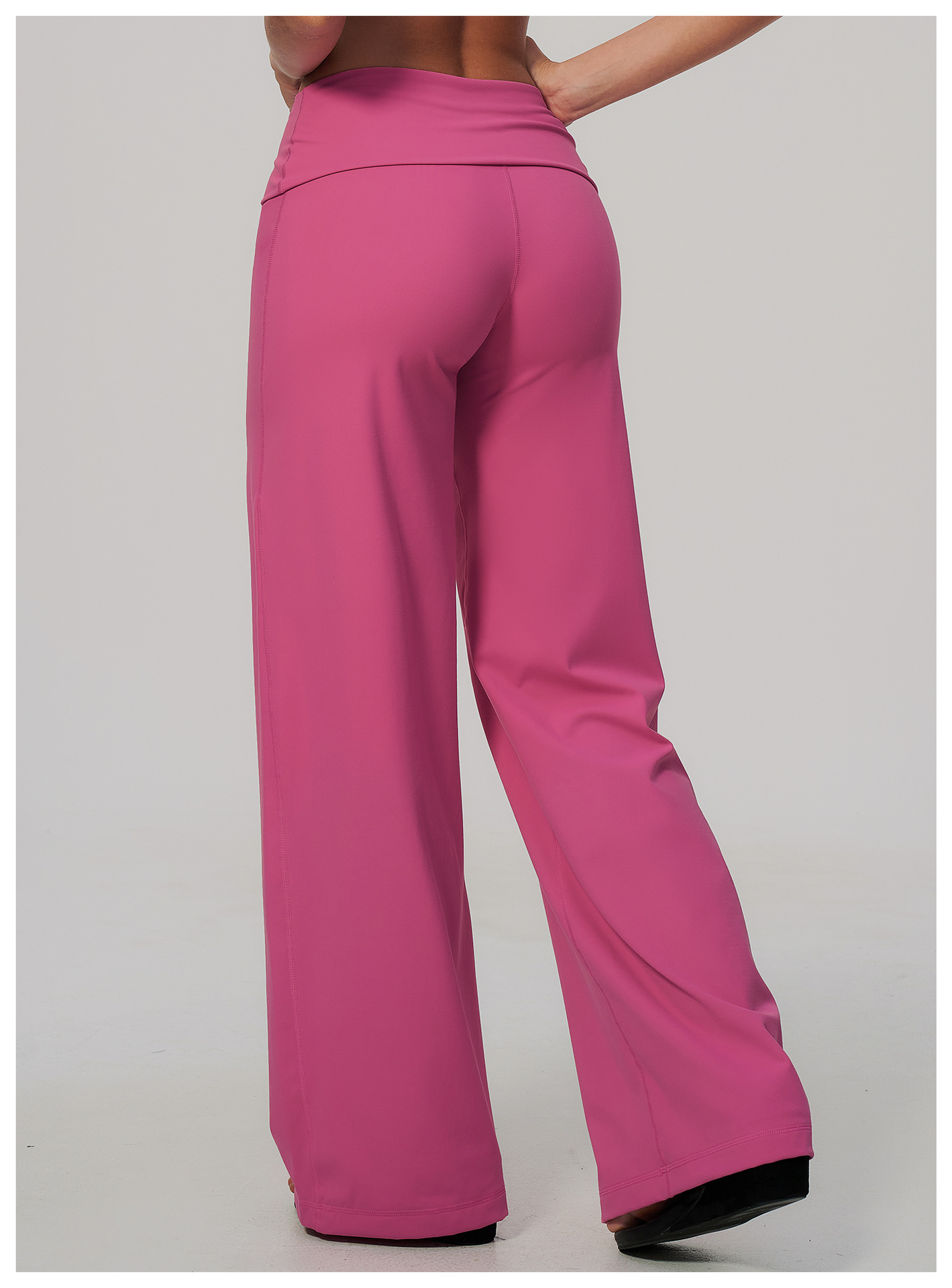 Women's Brushed Fold-Over Waist Wide-Leg Pants