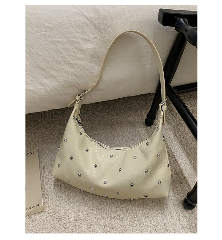 Vintage Rivet Detail PU Leather Crossbody Shoulder Bag