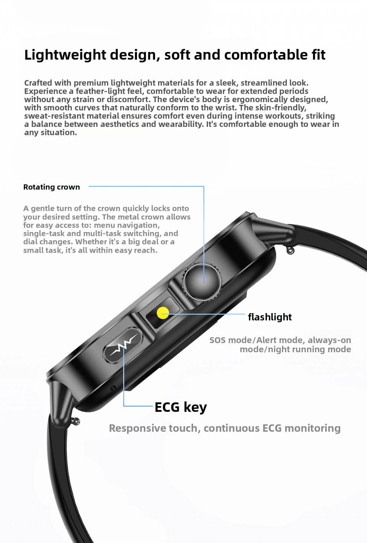 Smart Watch with ECG Health