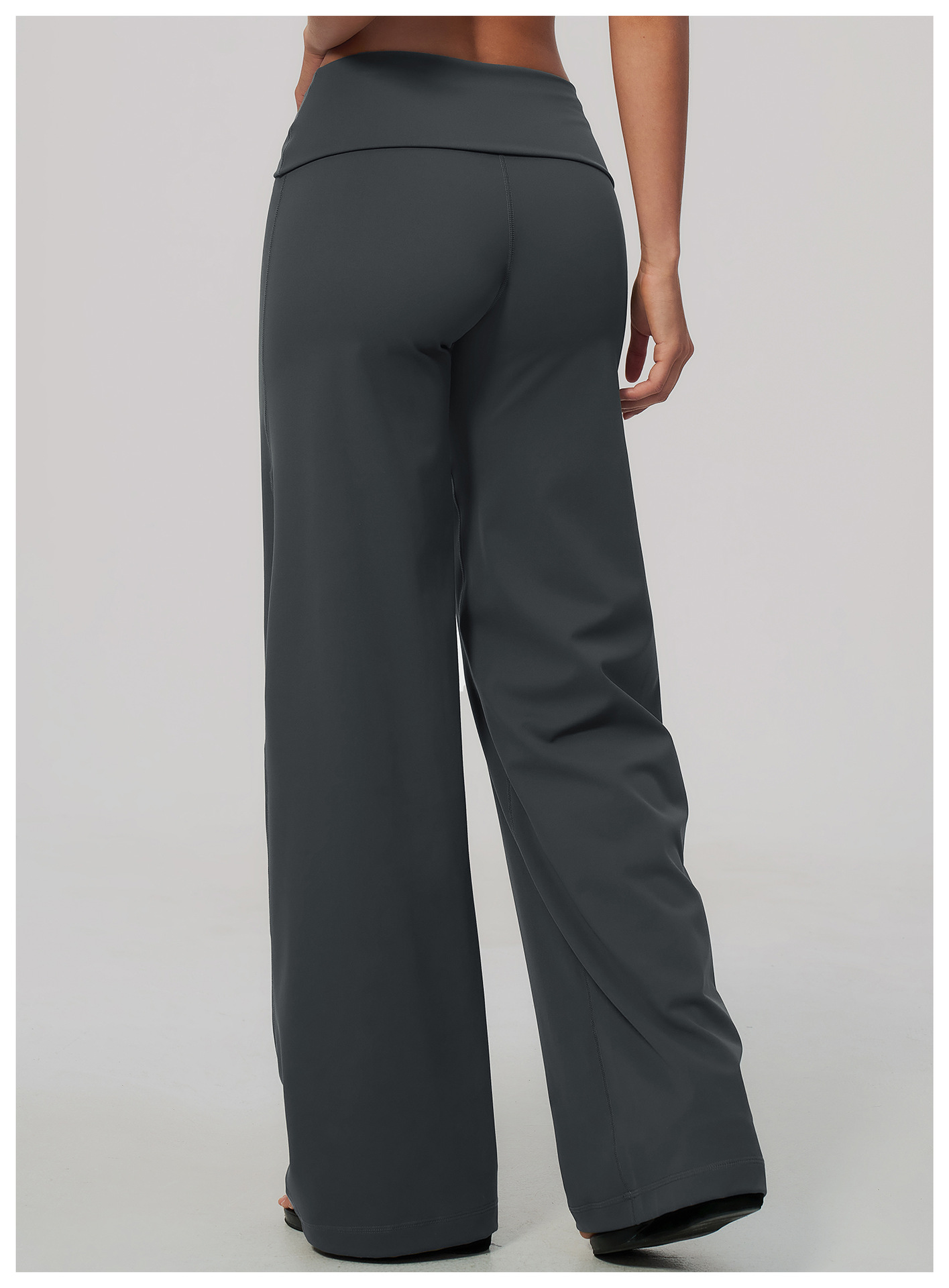 Women's Brushed Fold-Over Waist Wide-Leg Pants