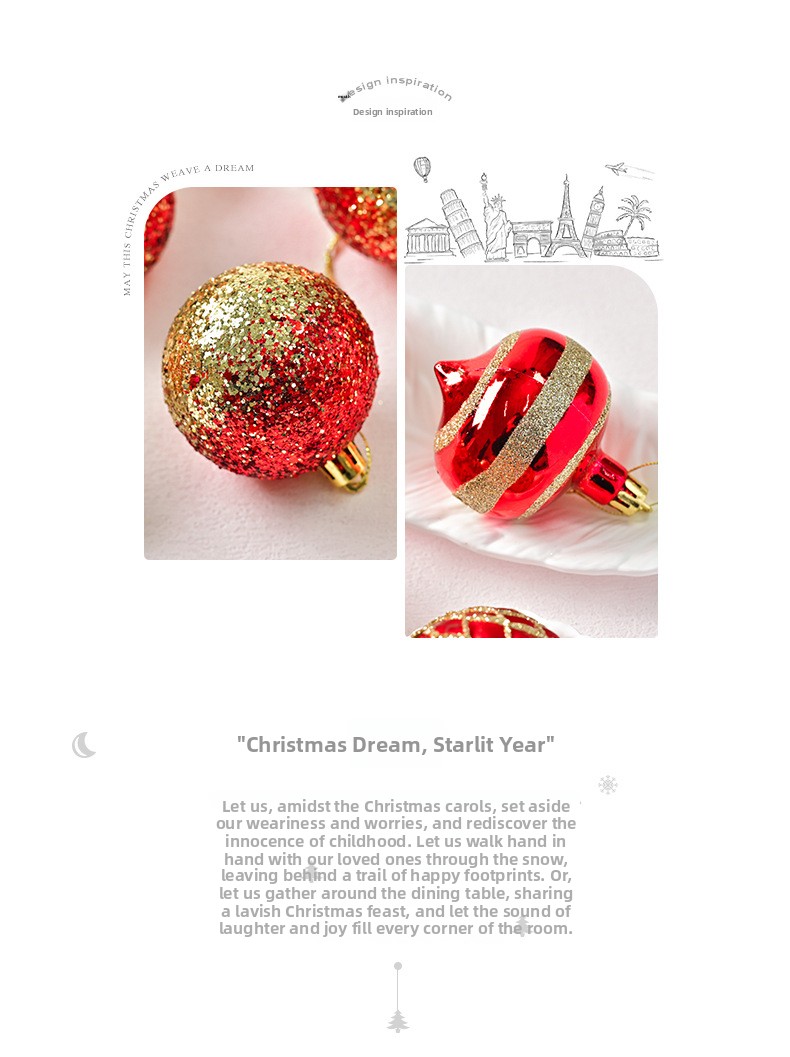 Christmas Hot Exquisite Hand-painted Glitter Sequins Christmas Ball suit Electroplated Shaped Painted Christmas Ball Pendant